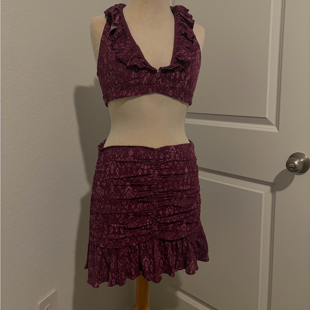 Elegant Purple Ruffled Skirt